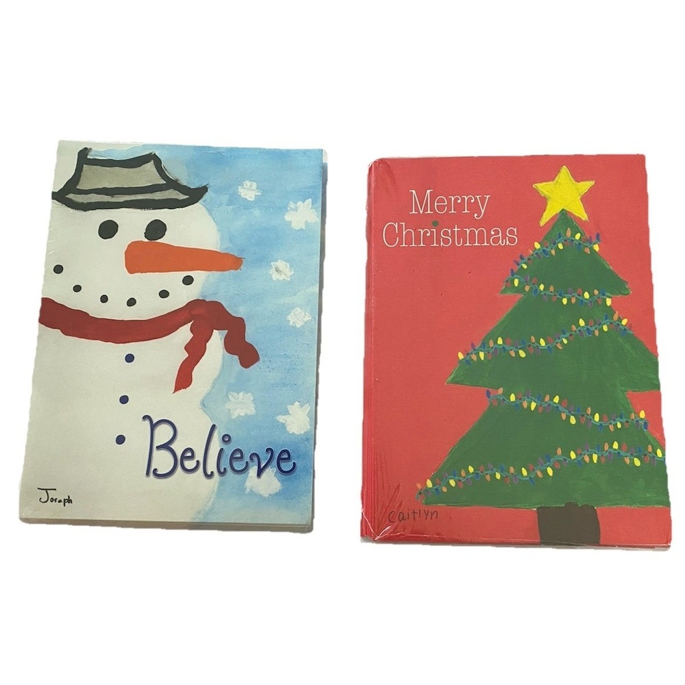 20‎ Children's Art Project Christmas Cards Snowman Christmas Tree 2 Packs